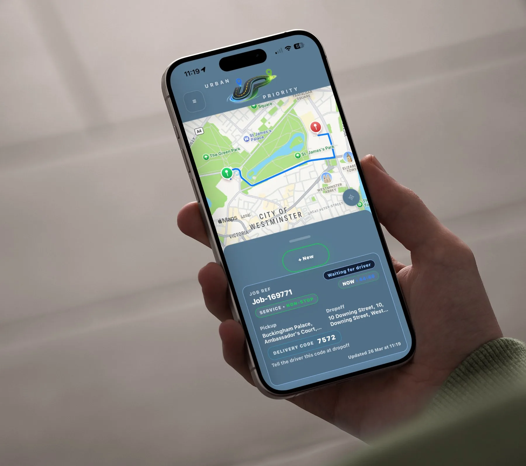 Urban Priority live tracking screen preview