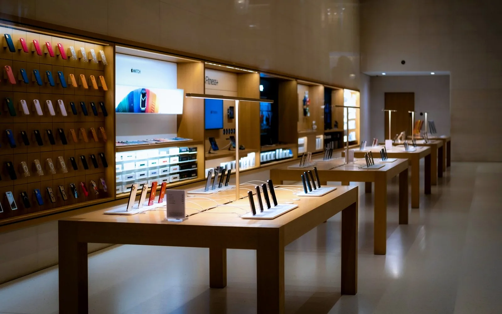 Modern electronics store interior used to represent same-day electronics and tech delivery